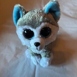 Ty Beanie Boos Slush Husky Dog Plush Stuffed Animal Eyes‎